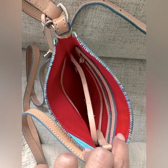 Dooney & Bourke Disney Sketch Mickey Mouse Crossbody Bag - Blue & Tan excellent - Picture 7 of 12